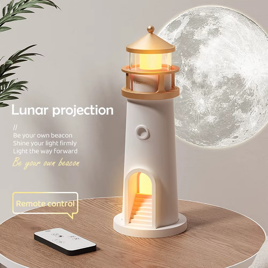 Faro de la Calma — Lámpara Proyector de Luna con Bluetooth