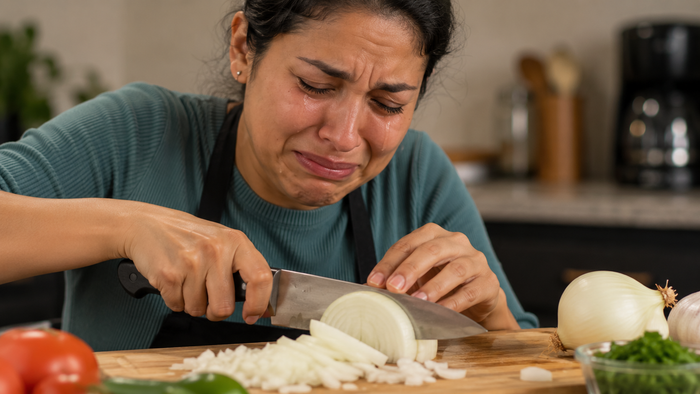 Cebolla y ojos llorosos