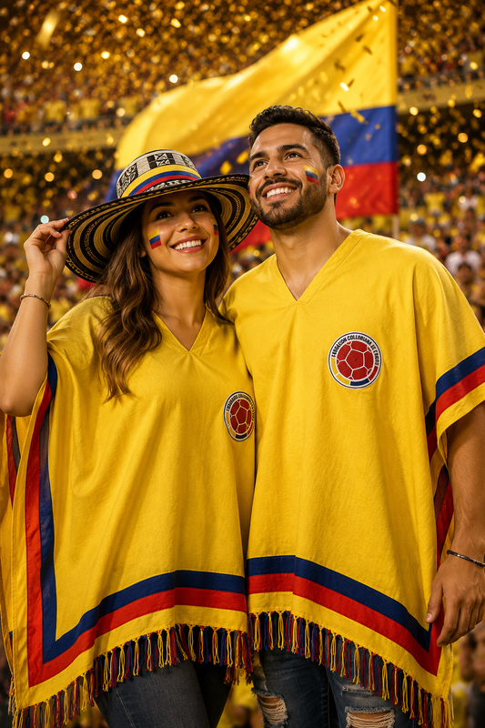 COMBO PONCHO SOMBRERO SELECCION COLOMBIA